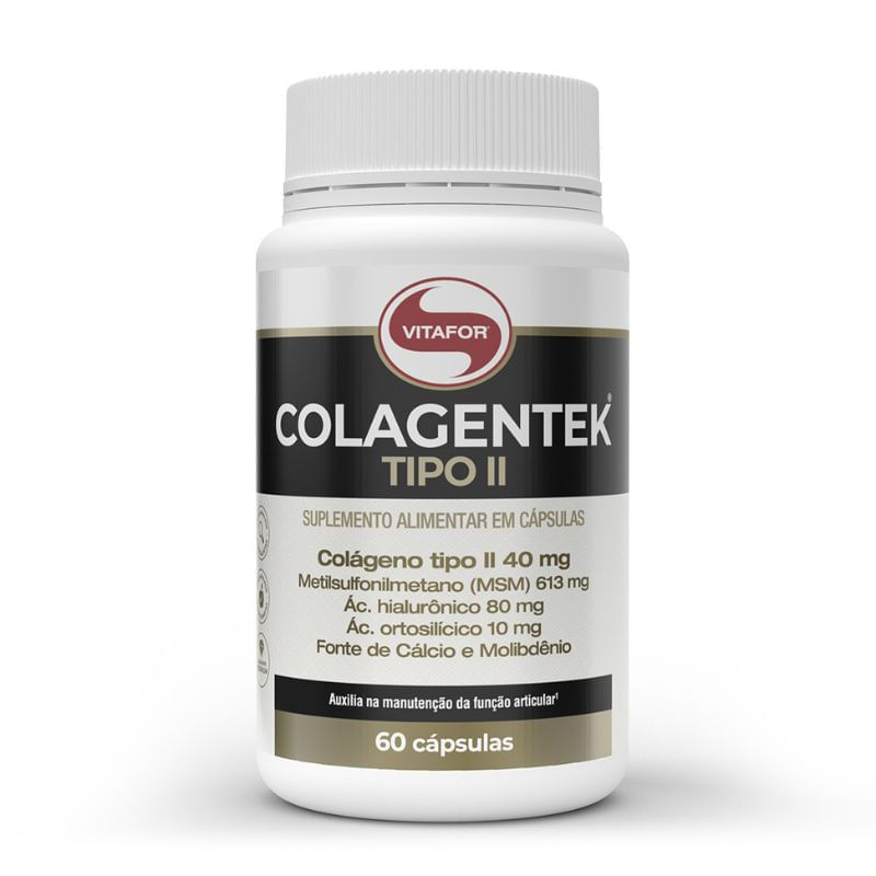 Colagentek Tipo II - Vitafor 790mg com 60 cápsulas