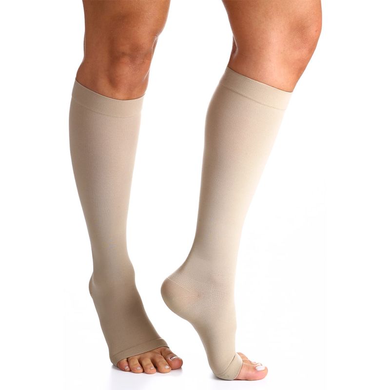 Meia 3/4 Select Comfort Premium 30-40mmHg Natural Aberta - Tamanho P3
