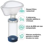 Espaçador Medicamentos com Máscara Adulto/Infantil Dellamed