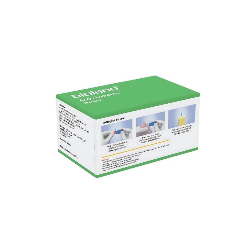 Kit com 2 Auto Lancetas Retráteis 28G - Caixa com 100 Unidades - Bioland