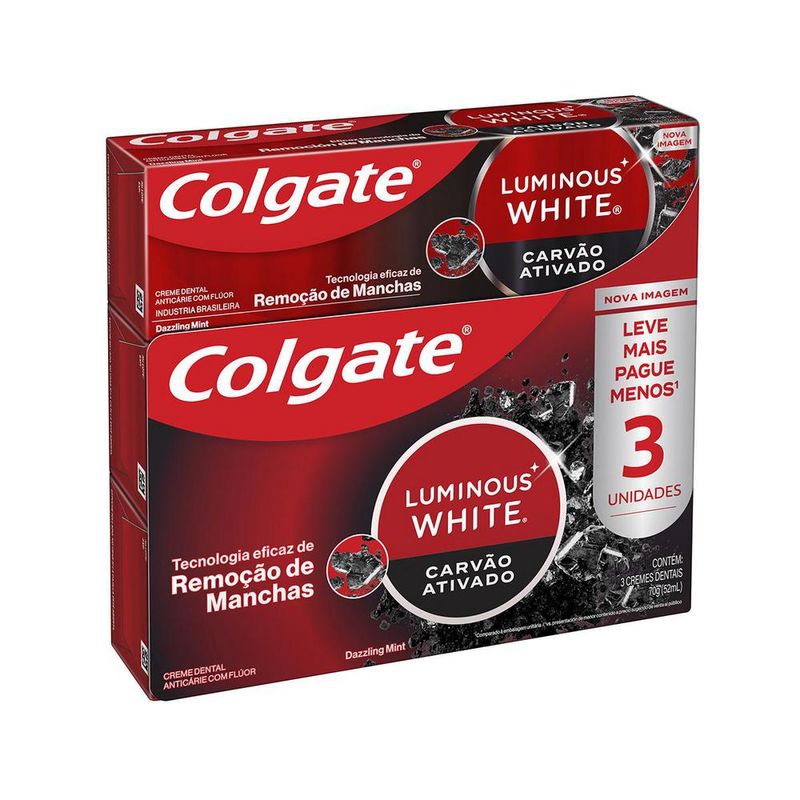 7509546679600---Creme-Dental-Colgate-Luminous-White-Carvao-Ativado-3-unid-70g-Promo-Preco-Especial---9