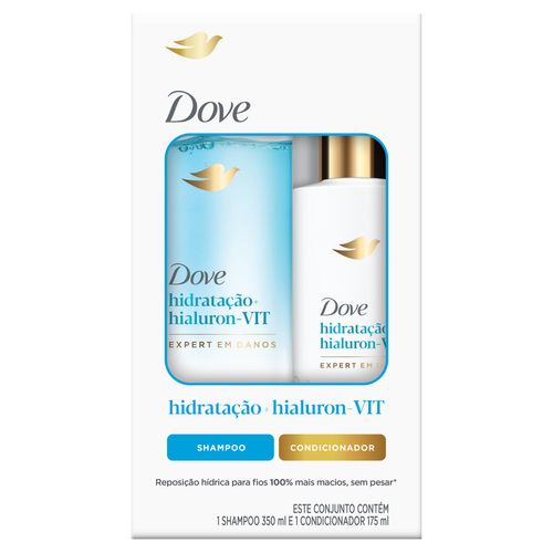 Kit Dove Hidratação + Hialuron-Vit Shampoo 350ml + Condicionador 190ml