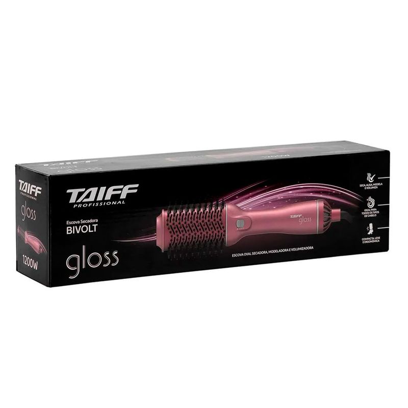 Taiff Gloss Rose - Escova Secadora 1200W - Bivolt
