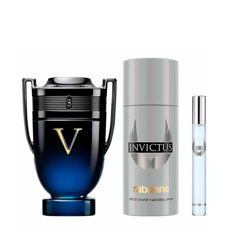 Kit Rabanne Invictus Victory Elixir - EDP 100ml + Deo 150ml + Travel Size 10ml