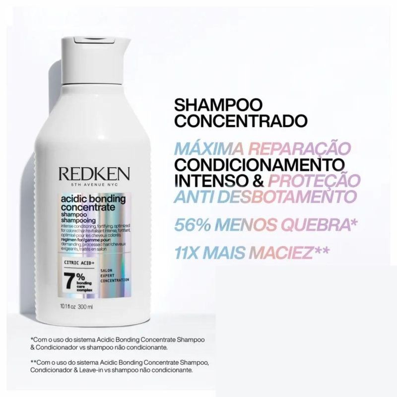 Kit Redken Acidic Bonding Concentrate Duo Pequeno + pH Sealer 250ml + Leave-in 150ml