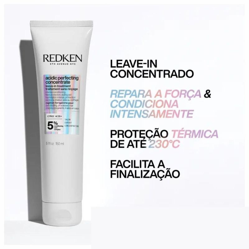 Kit Redken Acidic Bonding Concentrate Duo Pequeno + pH Sealer 250ml + Leave-in 150ml