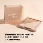 Iluminador Facial Perolado - Shimmer Highlighter Champagne 4you - 6g
