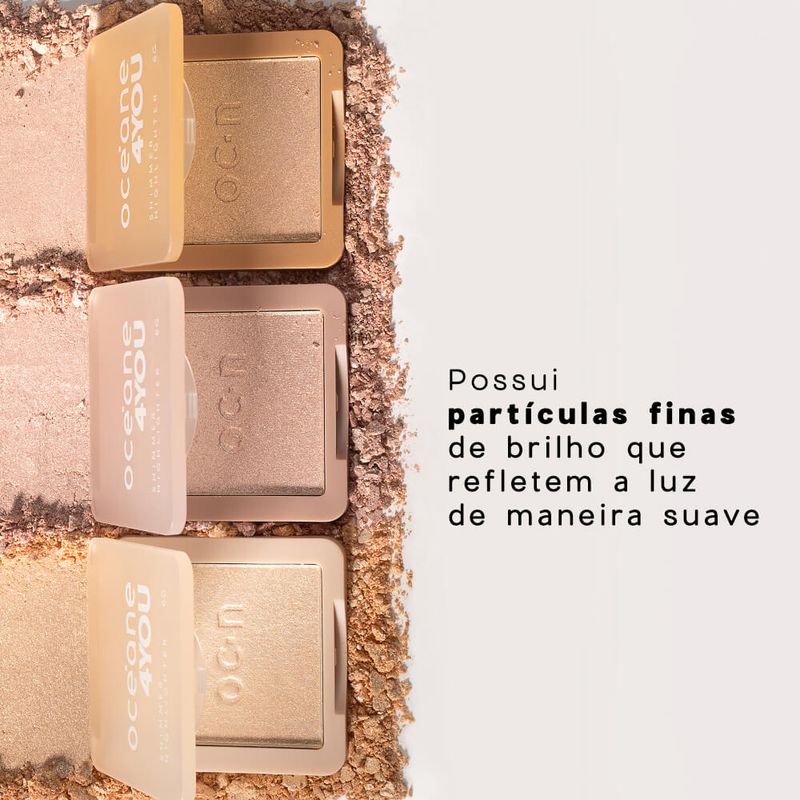 Iluminador Facial Perolado - Shimmer Highlighter Champagne 4you - 6g
