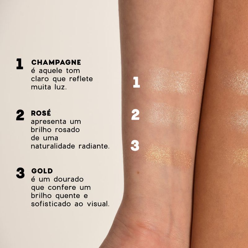 Iluminador Facial Perolado - Shimmer Highlighter Champagne 4you - 6g