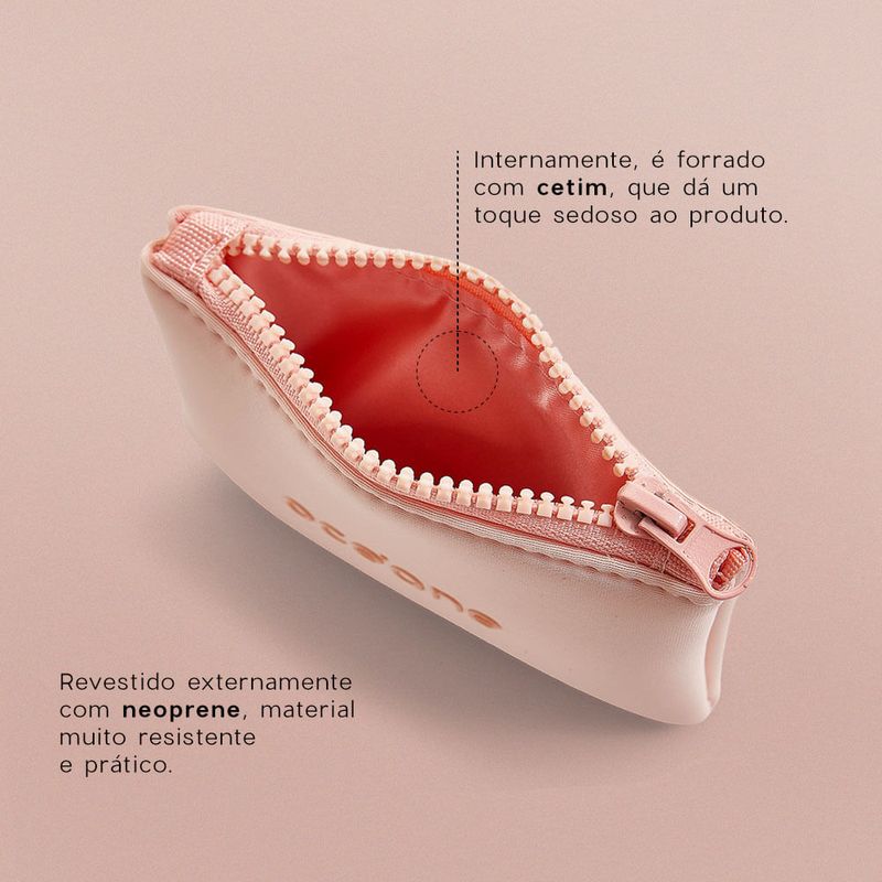 Kit Mini Nécessaire + Mini Brilho Labial + Mini Blush + Bruma Facial Océane (4 Produtos)