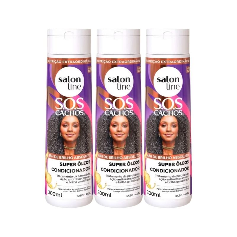 SalonLine - SOS Cachos Super Óleos Kit 3 Condicionador - 300ml
