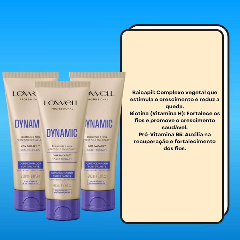 Lowell Dynamic Kit 3 Condicionadores Fortificante - 200ml