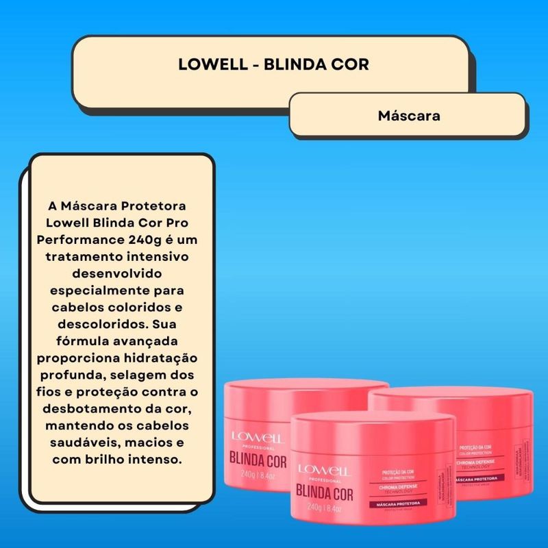 Lowell Blinda Cor Kit 3 Máscara Protetora - 240g