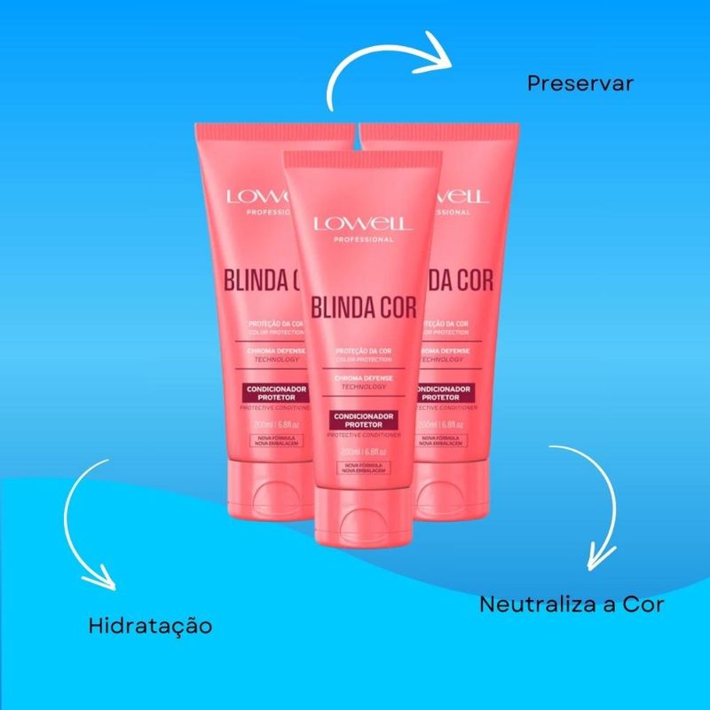 Lowell Blinda Cor Kit 3 Condicionador Protetor - 200ml