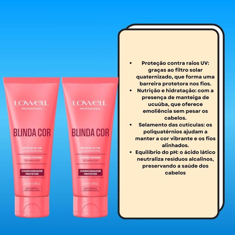 Lowell Blinda Cor Kit 2 Condicionador Protetor - 200ml