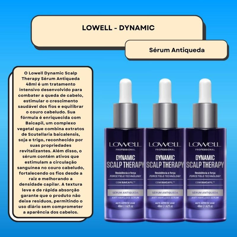 Lowell Dynamic Kit 3 Sérum Antiqueda - 48ml