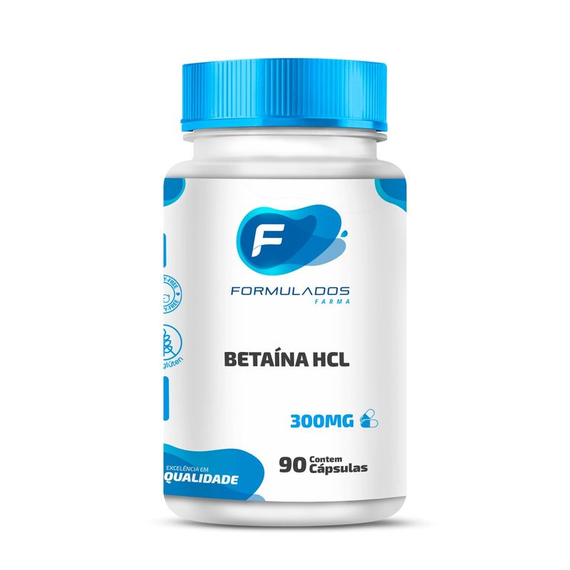 Betaína HCl 300mg - 90 Cápsulas
