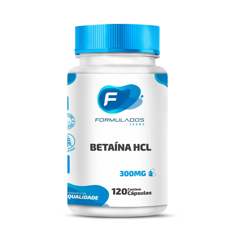 Betaína HCl 300mg - 120 Cápsulas