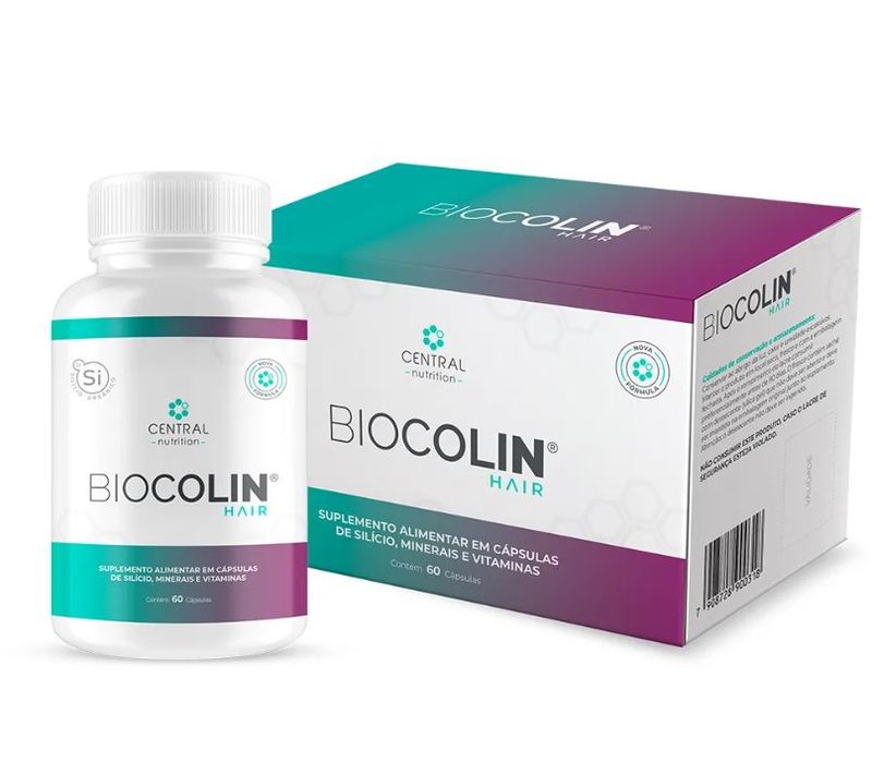 BioColin Hair 500mg - Pote com 60 Cápsulas