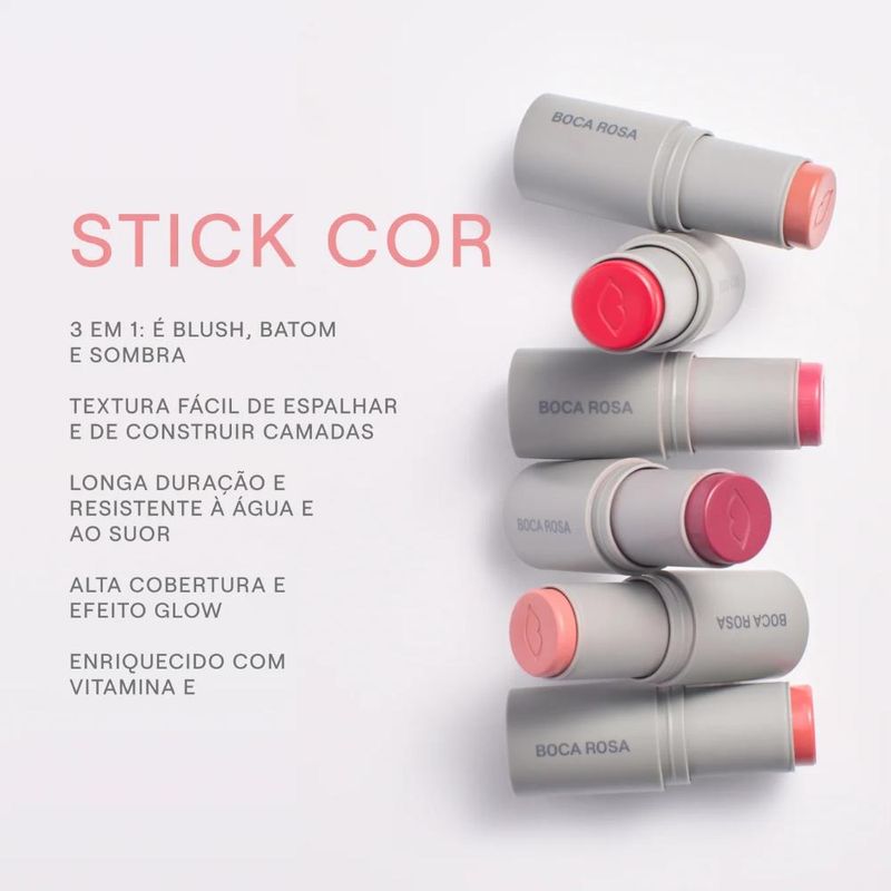 Boca Rosa Stick - Cor Multifuncional - Jeri