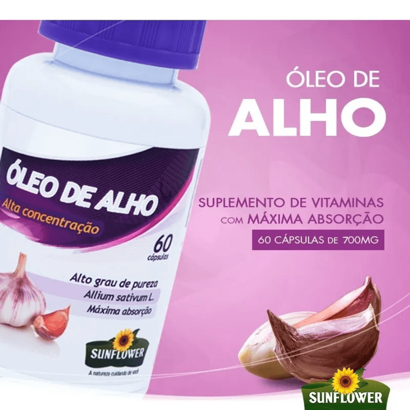 Óleo de Alho Desodorizado 700mg 60 Cápsulas - Sunflower