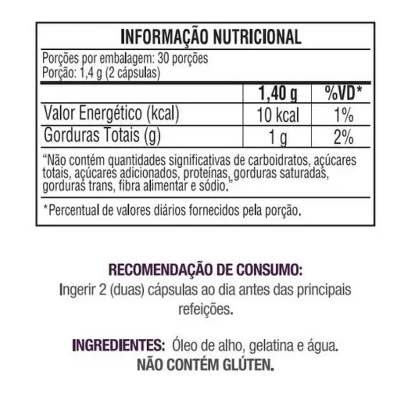 Óleo de Alho Desodorizado 700mg 60 Cápsulas - Sunflower