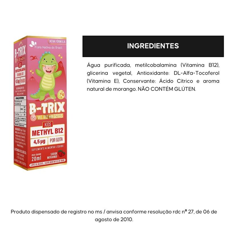 Kit 2x Flora Nativa - B-Trix Metilcobalamina (Vitamina B12 Infantil) - 20ml