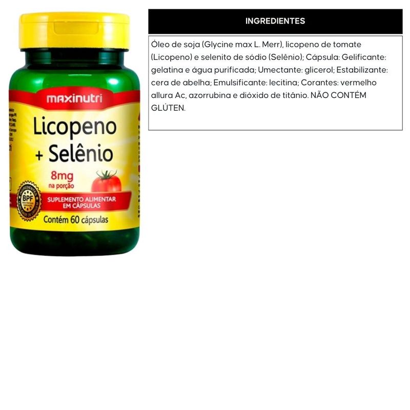 KIT 3X Licopeno + Selênio - 60 cápsulas - Maxinutri