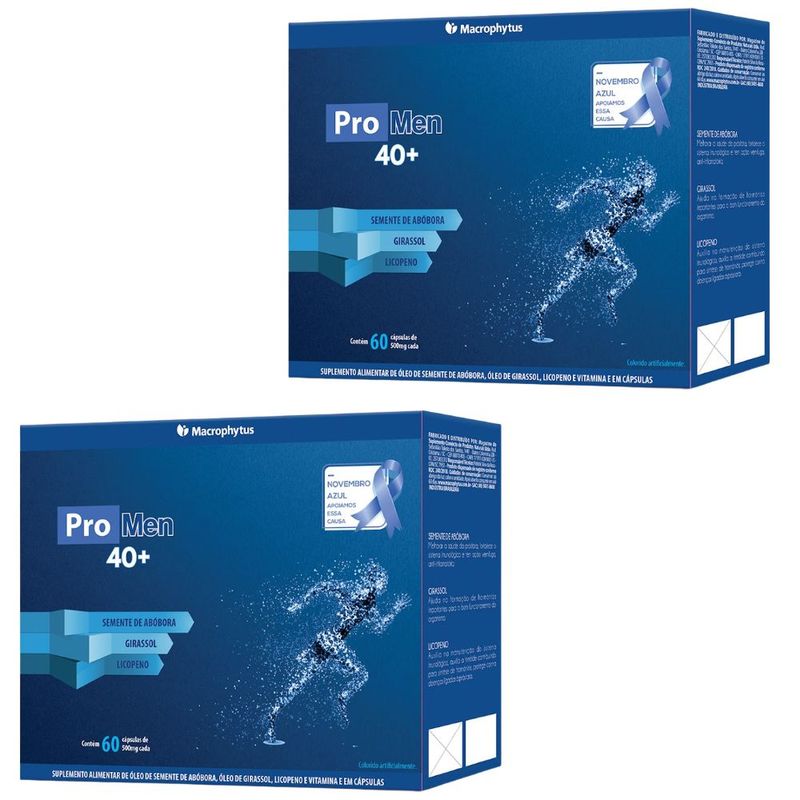 KIT 2X PROMEN 40+ - Óleo de Semente de Abóbora, Girassol e Licopeno - 60 cápsulas - Macrophytus
