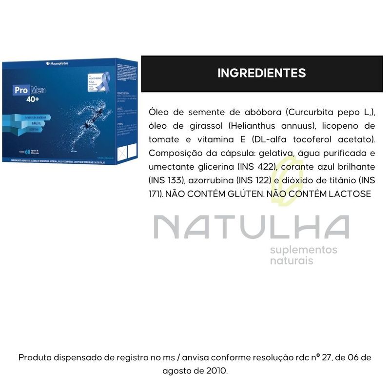 KIT 3X PROMEN 40+ - Óleo de Semente de Abóbora, Girassol e Licopeno - 60 cápsulas - Macrophytus