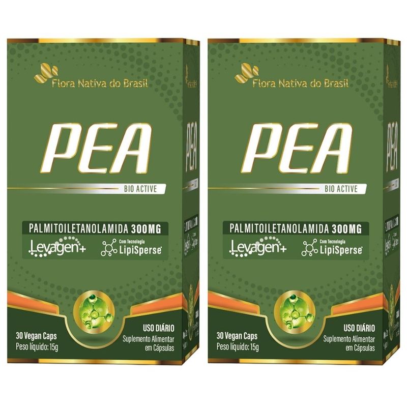 KIT 2X PEA - Palmitoiletanolamida Levagen® - 300mg - 30 cápsulas - Flora Nativa