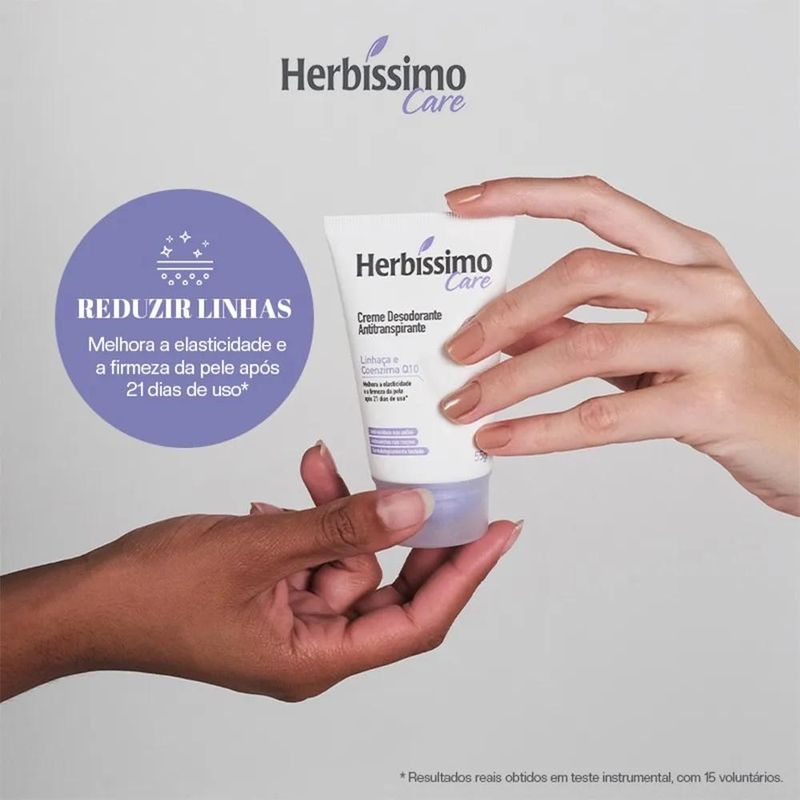 Desodorante Creme Herbíssimo Care Linhaça e Coenzima Q10 - 55g
