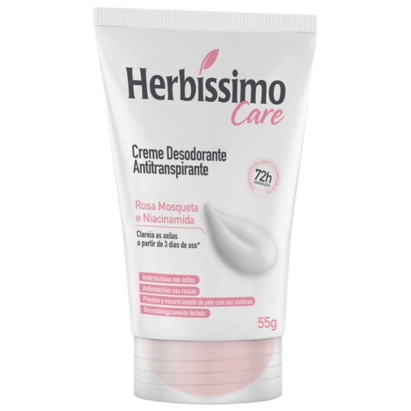 Desodorante Creme Herbíssimo Rosa Mosqueta e Niacinamida - 55g