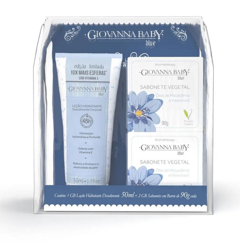 Kit Giovanna Baby Blue - Body Splash 260ml + 2 Sabonetes 90g