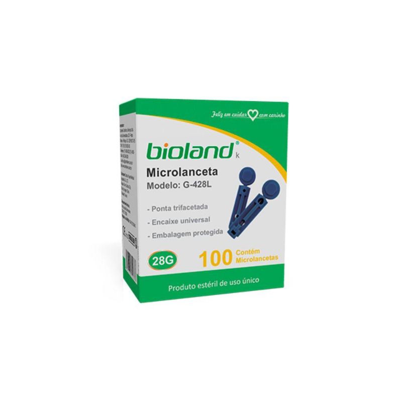 Microlanceta G-423L Bioland - Caixa com 100 Unidades - Universal