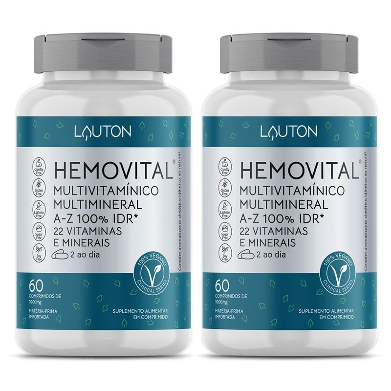 KIT 2X Hemovital Multivitamínico - 60 Comprimidos - Lauton