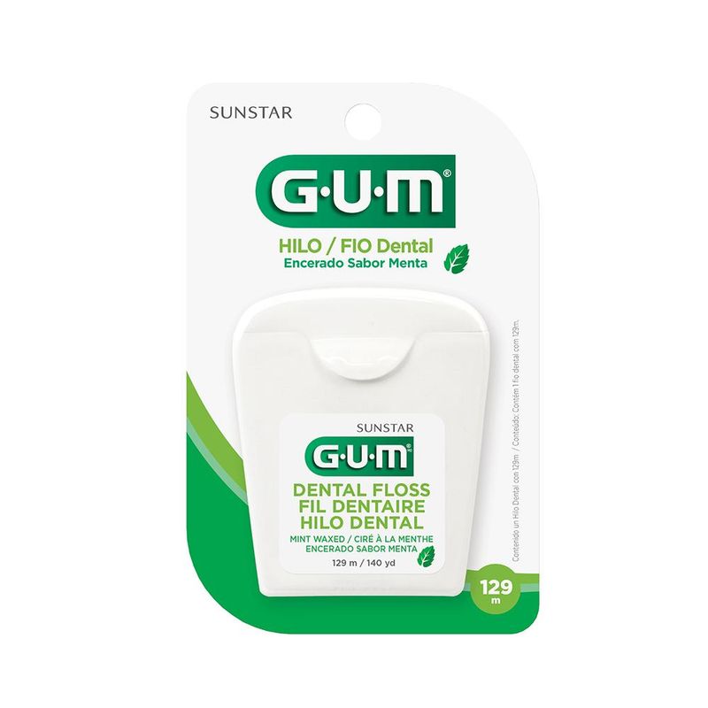 GUM - Fio Dental - Menta Encerado 129m