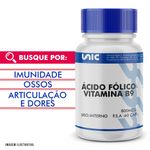 Vitamina B9 Ácido Fólico - 800mcg - Unicpharma - 60 Cápsulas