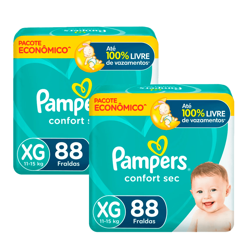 Kit-Fralda-Pampers-Confort-Sec-XG-88-Unidades