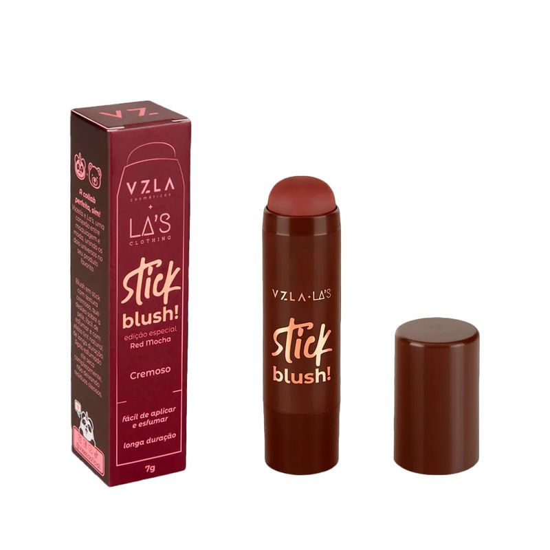 Vizzela Blush Stick La’s Cremoso Red Mocha  - Blush em Bastão 7g