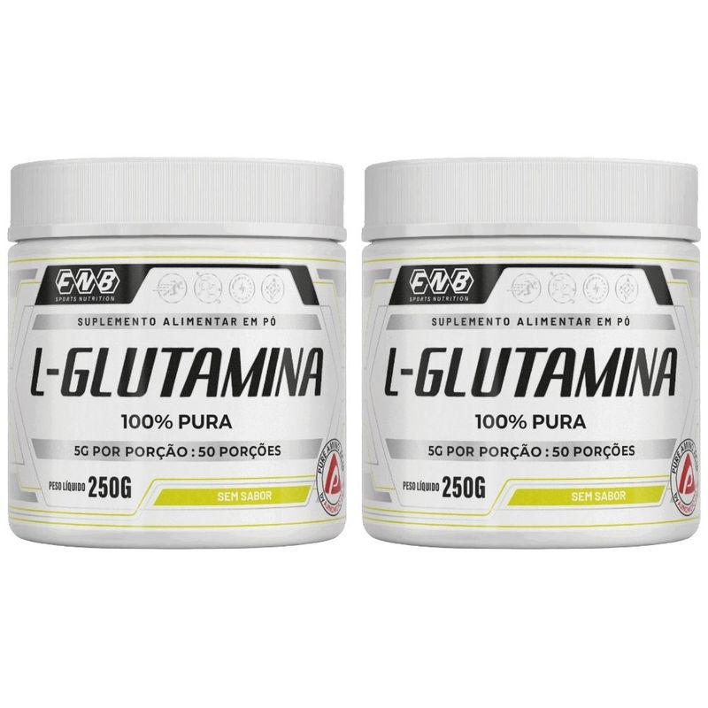 Kit 2x L-Glutamina 100% Pura - 250g - FNB Sports