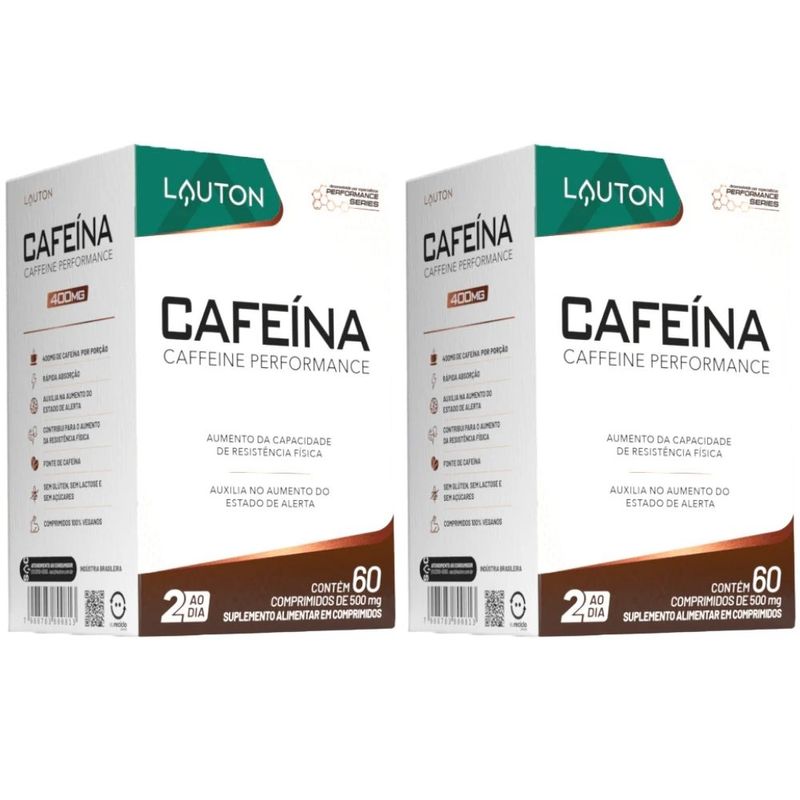 Kit 2x Cafeína 400mg - 60 Comprimidos - Lauton