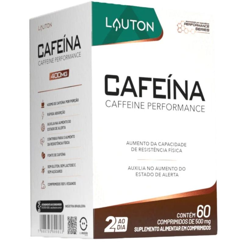 Cafeína 400mg - 60 Comprimidos - Lauton