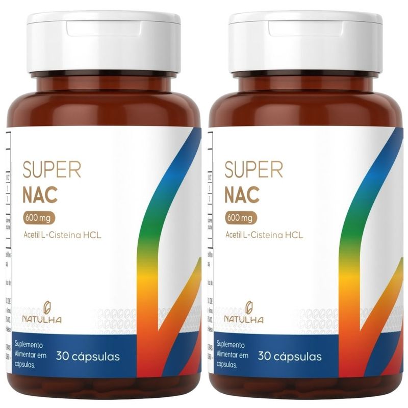 Kit 2x Super NAC Acetilcisteína HCL 600mg - 30 Cápsulas - Natulha
