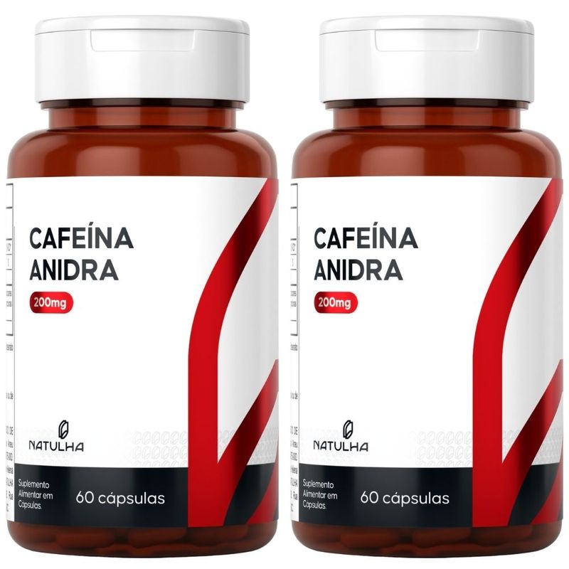 Kit 2x Cafeína Anidra Pura - 60 Cápsulas - Natulha