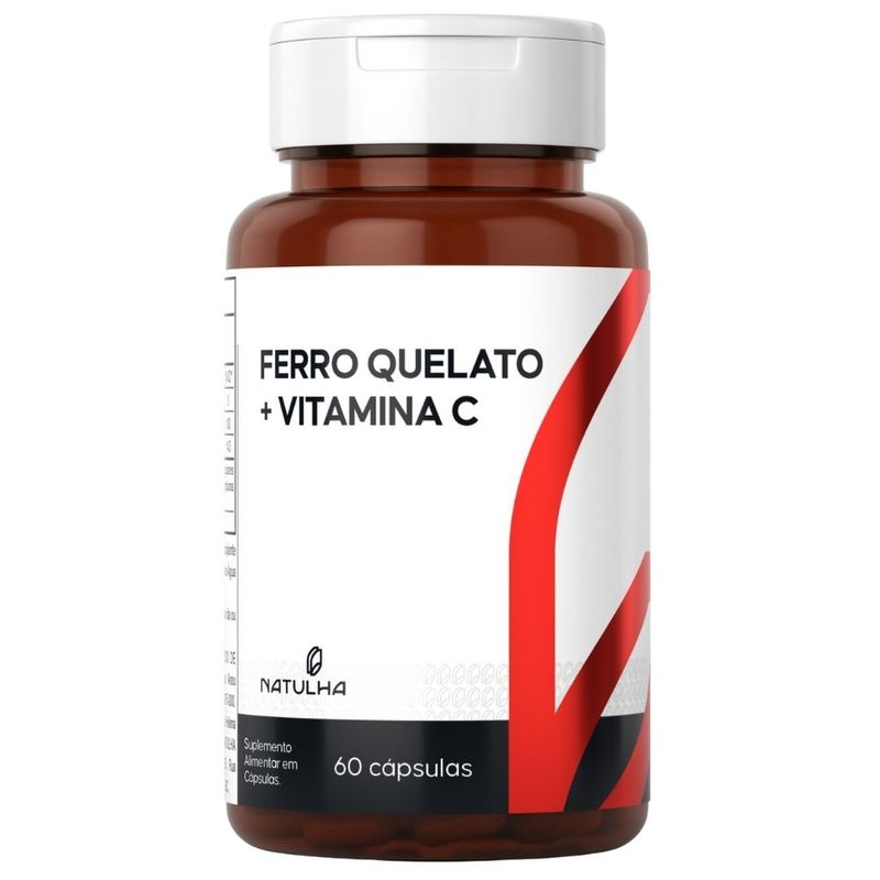 Ferro Quelato + Vitamina C - 60 Cápsulas - Natulha