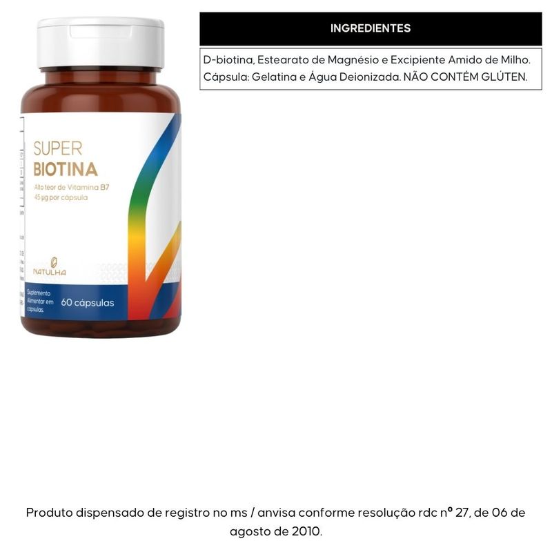 Kit 2x Super Biotina 150% IDR - 60 Cápsulas - Natulha