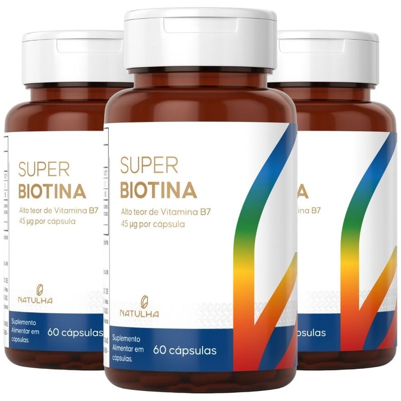 Kit 3x Super Biotina 150% IDR - 60 Cápsulas - Natulha