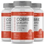 Kit 3x Cobre Quelato Bisglicinato 3000mcg - 60 Comprimidos - Lauton