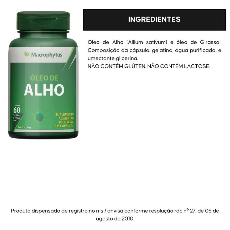 Kit 2x Óleo de Alho 760mg - 60 Cápsulas - Macrophytus
